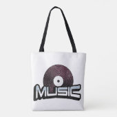 レコード付き音楽文字 トートバッグ (裏面)