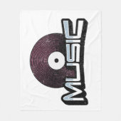 レコード付き音楽文字 フリースブランケット (正面)