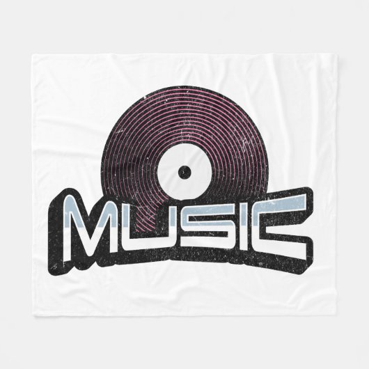 レコード付き音楽文字 フリースブランケット (正面(横))