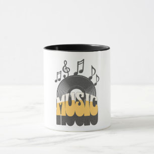 レコード付き音楽文字 マグカップ