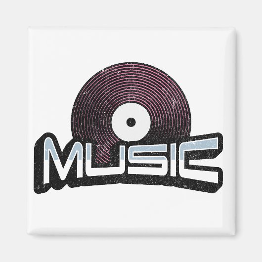 レコード付き音楽文字 マグネット (正面)