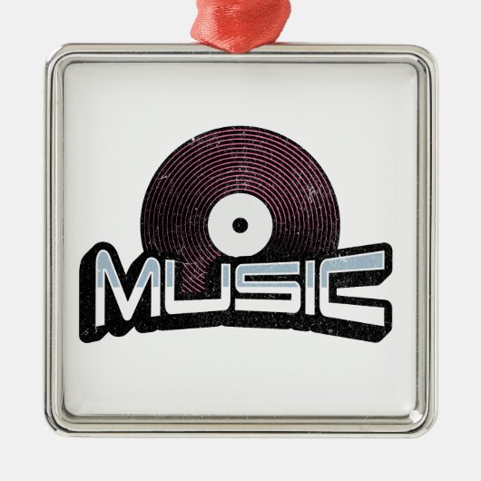 レコード付き音楽文字 メタルオーナメント (正面)