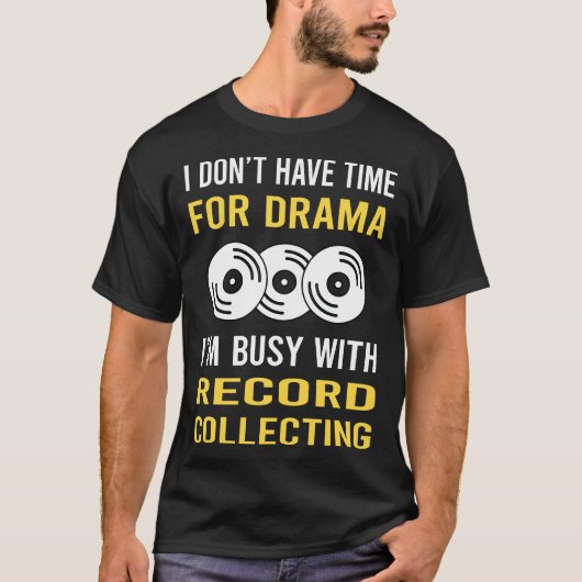 レコード忙し収集レコード付き Tシャツ (正面)