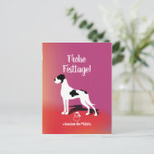 レコード犬のクリスマスカード ポストカード (スタンド正面)