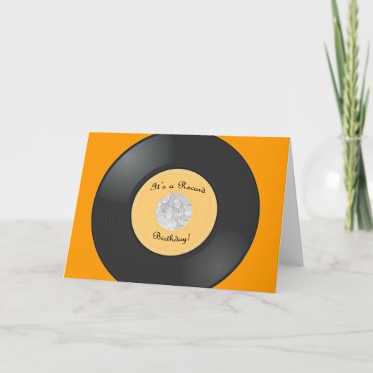 レコード誕生日写真招待状 招待状 (正面)