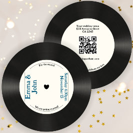 レコード音楽のクラシックレトロ結婚 招待状