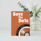 レコード70年代のレトロなテラコッタ焼きオレンジ 案内ポストカード (スタンド正面)