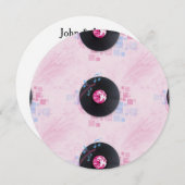 レコード・アルバムのビンテージ・ウェディング・招待状 招待状 (正面/裏面)