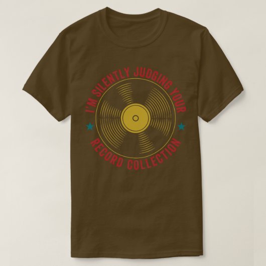 レコード・コレクションのおもしろい評価Vinyl Lover L Tシャツ (デザイン正面)