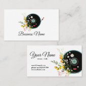 レコード、フローラ、オールド素朴 名刺 (正面/裏面)