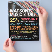 レコード、ミュージックストア広告のフライヤー チラシ (手)