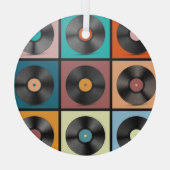 レコード：レトロLPセット。 ガラスオーナメント (裏面)