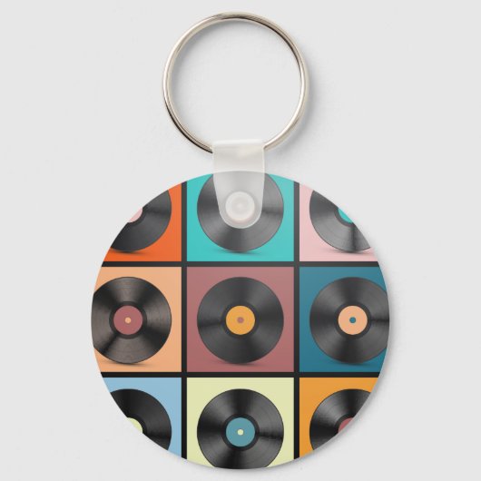 レコード：レトロLPセット。 キーホルダー (正面)