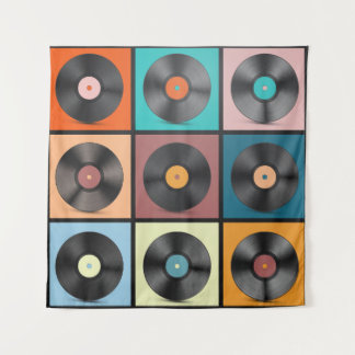 レコード:レトロLPセット。 タペストリー