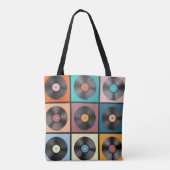 レコード:レトロLPセット。 トートバッグ (裏面)