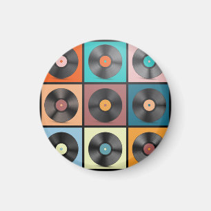 レコード:レトロLPセット。 マグネット