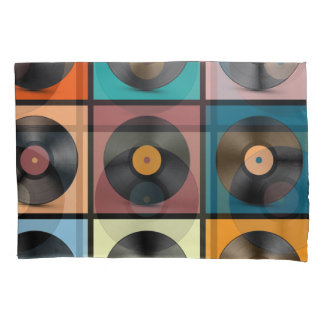 レコード:レトロLPセット。 枕カバー