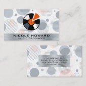 レコード |幾何学的レトロ |金属 名刺 (正面/裏面)