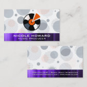 レコード |幾何学的レトロ |金属 名刺 (正面/裏面)