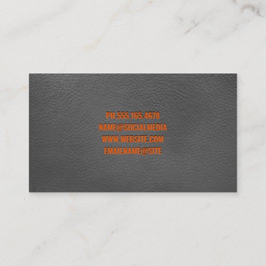 レコード |革の背景 名刺 (裏面)