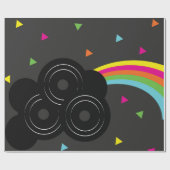 レコード 音楽 虹 幾何学模様 ラッピングペーパー (フラット)