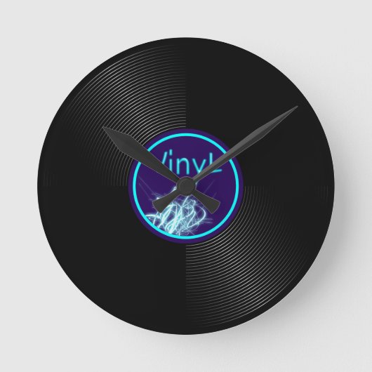 レコードLPのアルバム33 ラウンド壁時計 (正面)