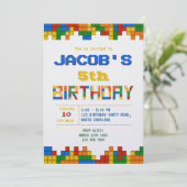 レゴテーマの誕生日パーティー招待状 招待状 (スタンド正面)