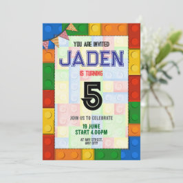 レゴブロックパーティーсオロフル誕生日招待状 招待状