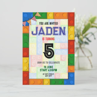 レゴブロックパーティーсオロフル誕生日招待状 招待状