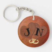 レザパーソナライズされたー3周年記念ギフト キーホルダー (正面)