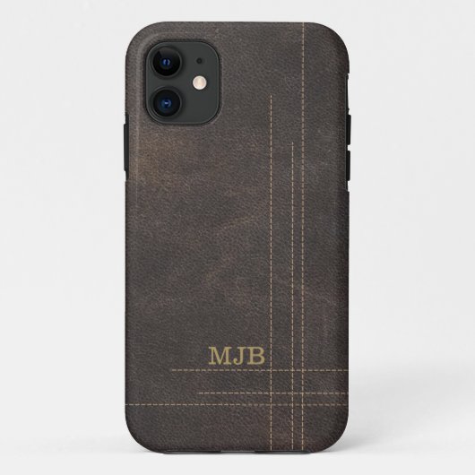 レザフェイクーステモダンッチデザインマンズ Case-Mate iPhoneケース (裏面)