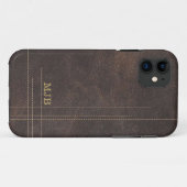 レザフェイクーステモダンッチデザインマンズ Case-Mate iPhoneケース (裏面(横))