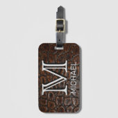 レザフェイクー名前をカスタムするモノグラムのと ラゲッジタグ (正面縦)