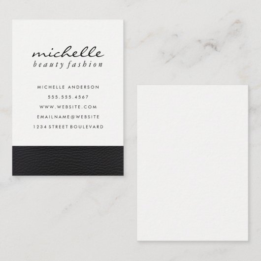 レザーお洒落フェイクトリム 名刺 (正面/裏面)