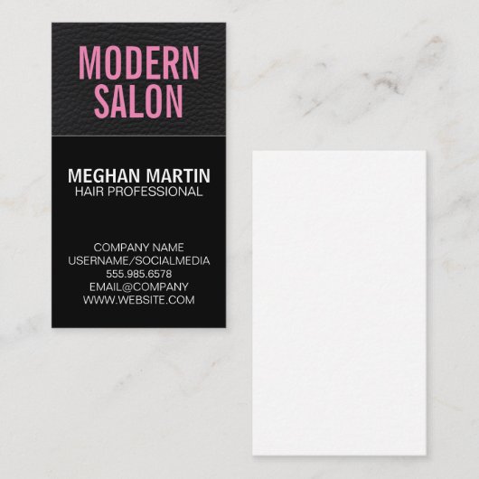 レザーお洒落ブラック 名刺 (正面/裏面)