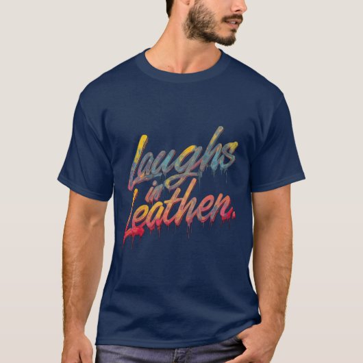 レザーで笑う Tシャツ (正面)