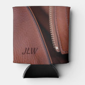 レザーとサテンフェイクのファスナーなしカスタマイズ可能 缶クーラー (正面)