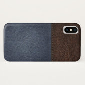 レザーとデニムのテクスチャiPhoneケース Case-Mate iPhoneケース (裏面(横))