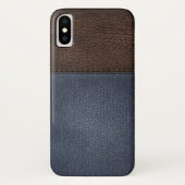 レザーとデニムのテクスチャiPhoneケース Case-Mate iPhoneケース (裏面)