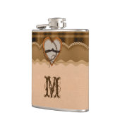 レザーとハートカスタムフラモノグラムのスク フラスク (左)