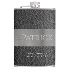 レザーとメタルプリントモノグラムのフラスコ フラスク