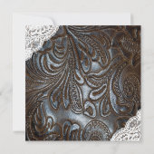 レザーとレースのウェディング 招待状 (裏面)