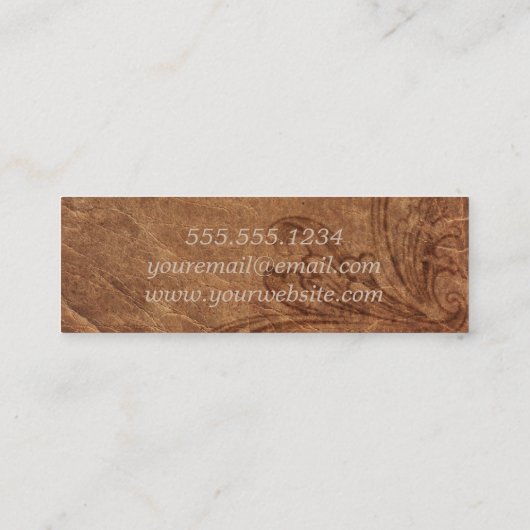 レザーとレースの卒業名カードの挿入 コーリングカード (裏面)