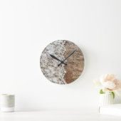 レザーとレースの壁時計 ラウンド壁時計 (ホーム)