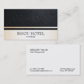 レザーと金ゴールドトリム 名刺 (正面/裏面)