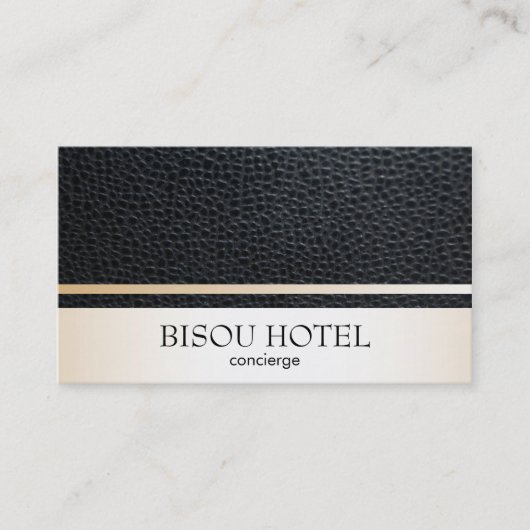 レザーと金ゴールドトリム 名刺 (正面)