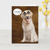 レザーにマスクを付けたゴールデンレトリバー カード (黄色い花)