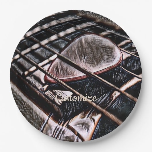 レザーのギター弦 ペーパープレート (正面)