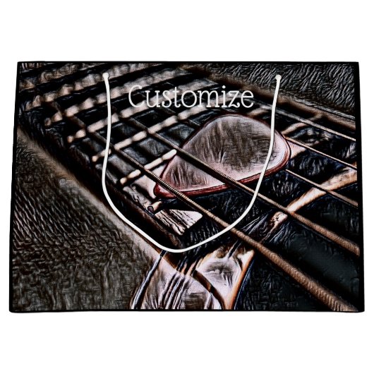 レザーのギター弦 ラージペーパーバッグ (正面)