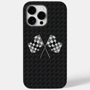 レザーのクロムレーシング市松模様にフラグ Case-Mate iPhone 14 PRO MAXケース